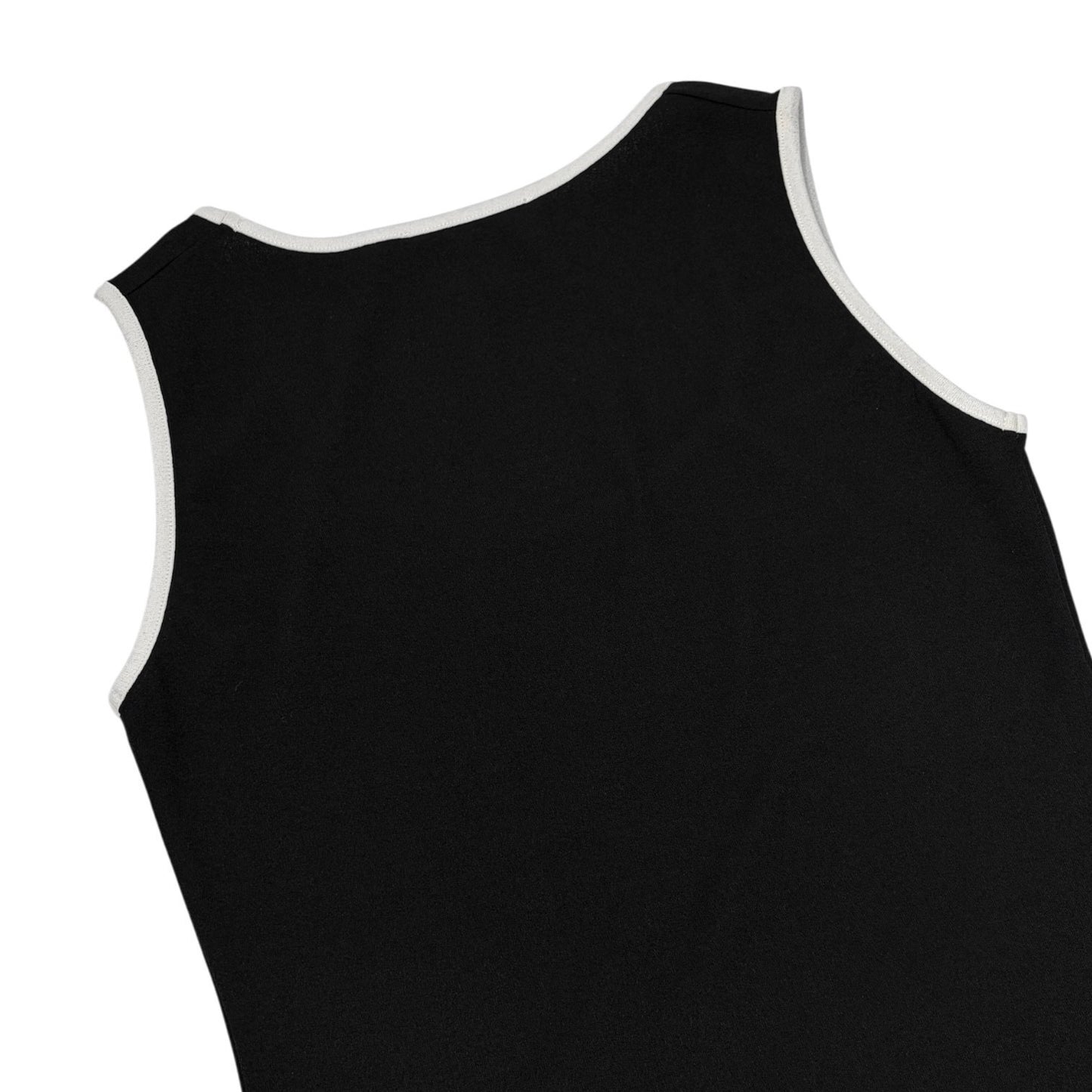 CELINE Vintage Logo Tank Top #38 Black White Polyester Sleeveless 902071
