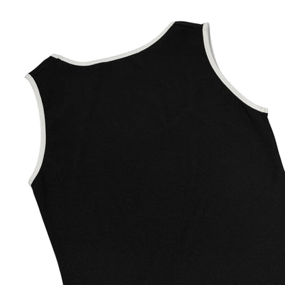 CELINE Vintage Logo Tank Top #38 Black White Polyester Sleeveless 902071