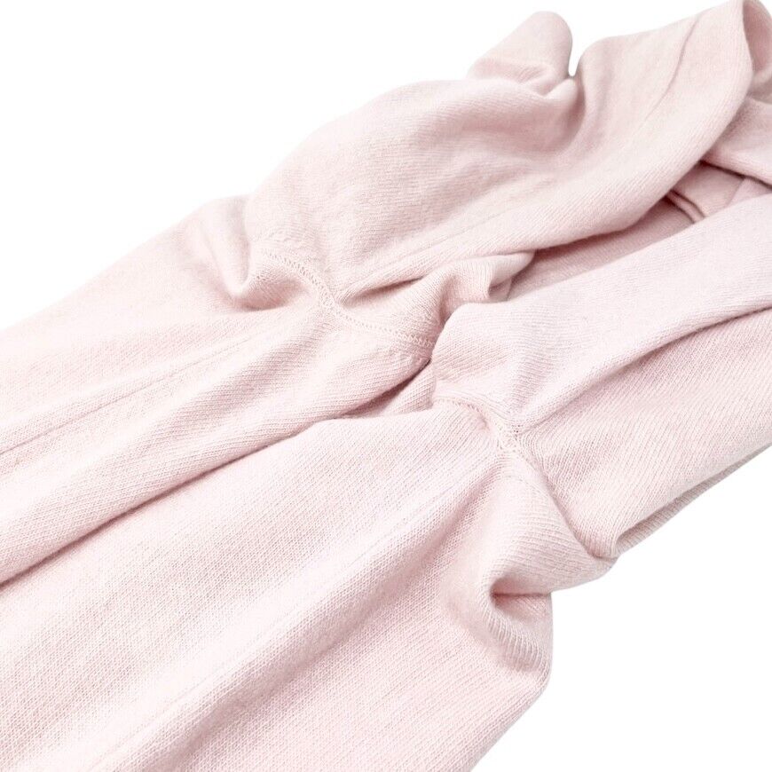 CHANEL Vintage 01A CC Mark Logo Knit Cardigan #42 Pink Brown Cashmere Stitch