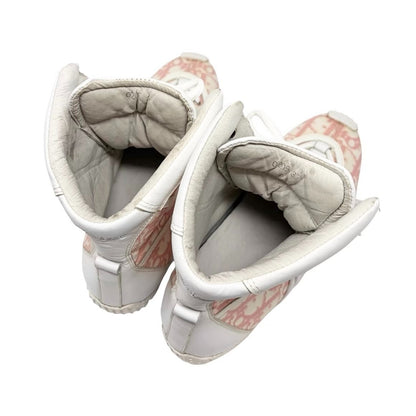 Christian Dior Vintage Trotter Monogram High-top Sneakers #37 Pink White 902257