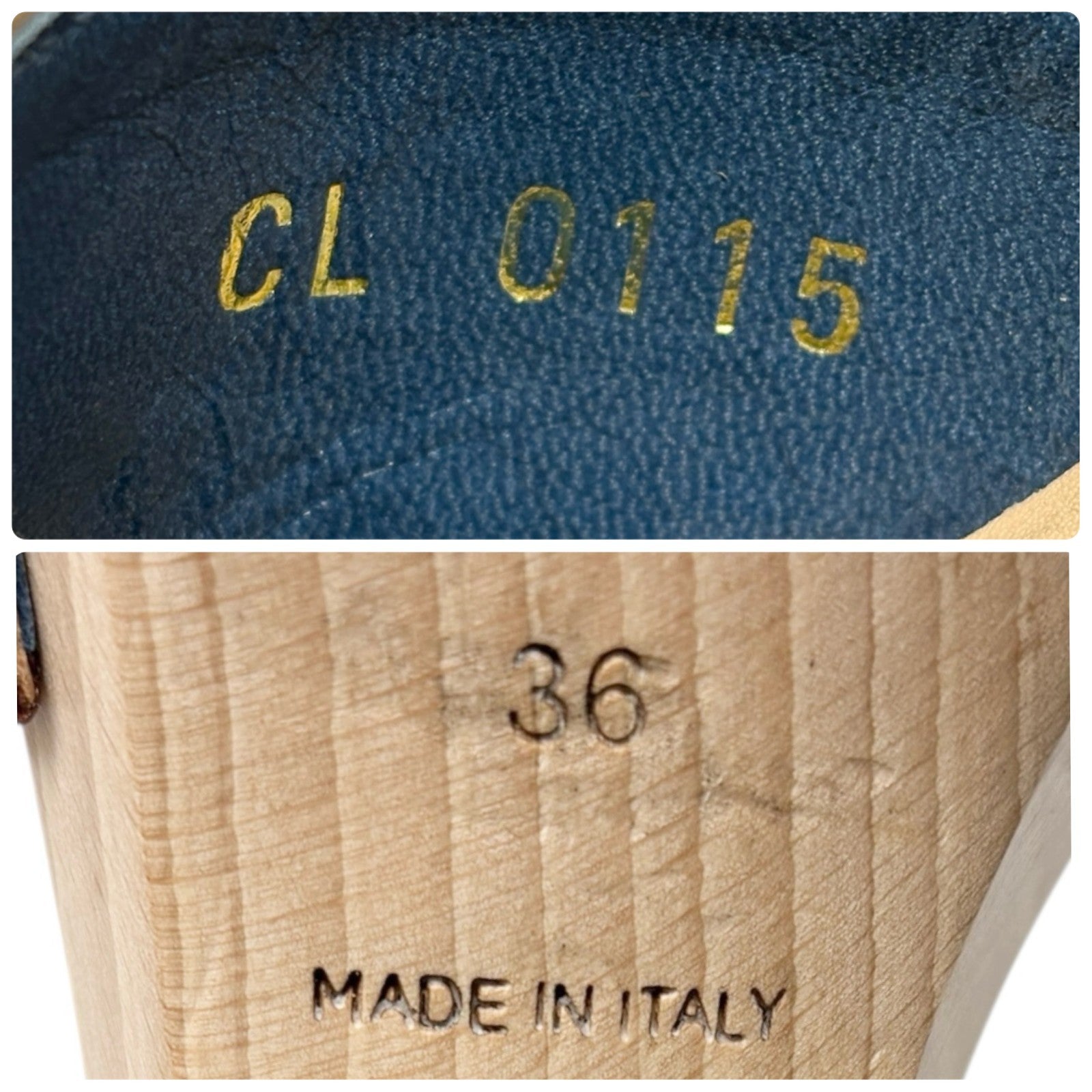 LOUIS VUITTON Vintage Monogram Denim Heels Sandals #36 Blue Beige Ribon