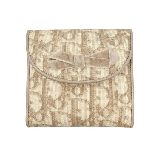 Christian Dior Vintage Trotter Monogram Romantique Wallet Cream Beige 902260