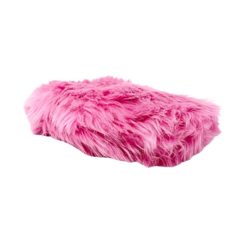 PRADA Vintage Logo Faux Fur Pelliccia Clutch Bag Wristlet Pouch Pink 902250