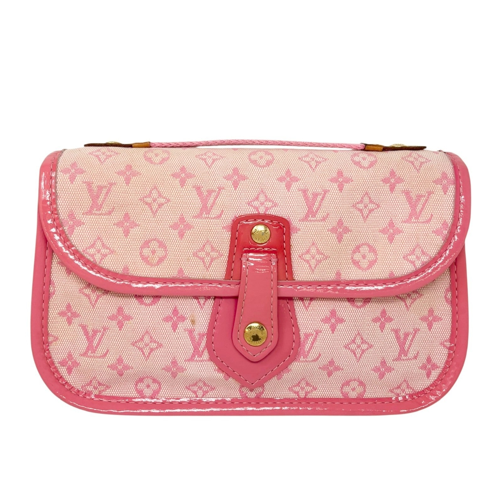 LOUIS VUITTON Vintage Monogram Mini Lin Trousse Mary Kate Pochette Bag Pink