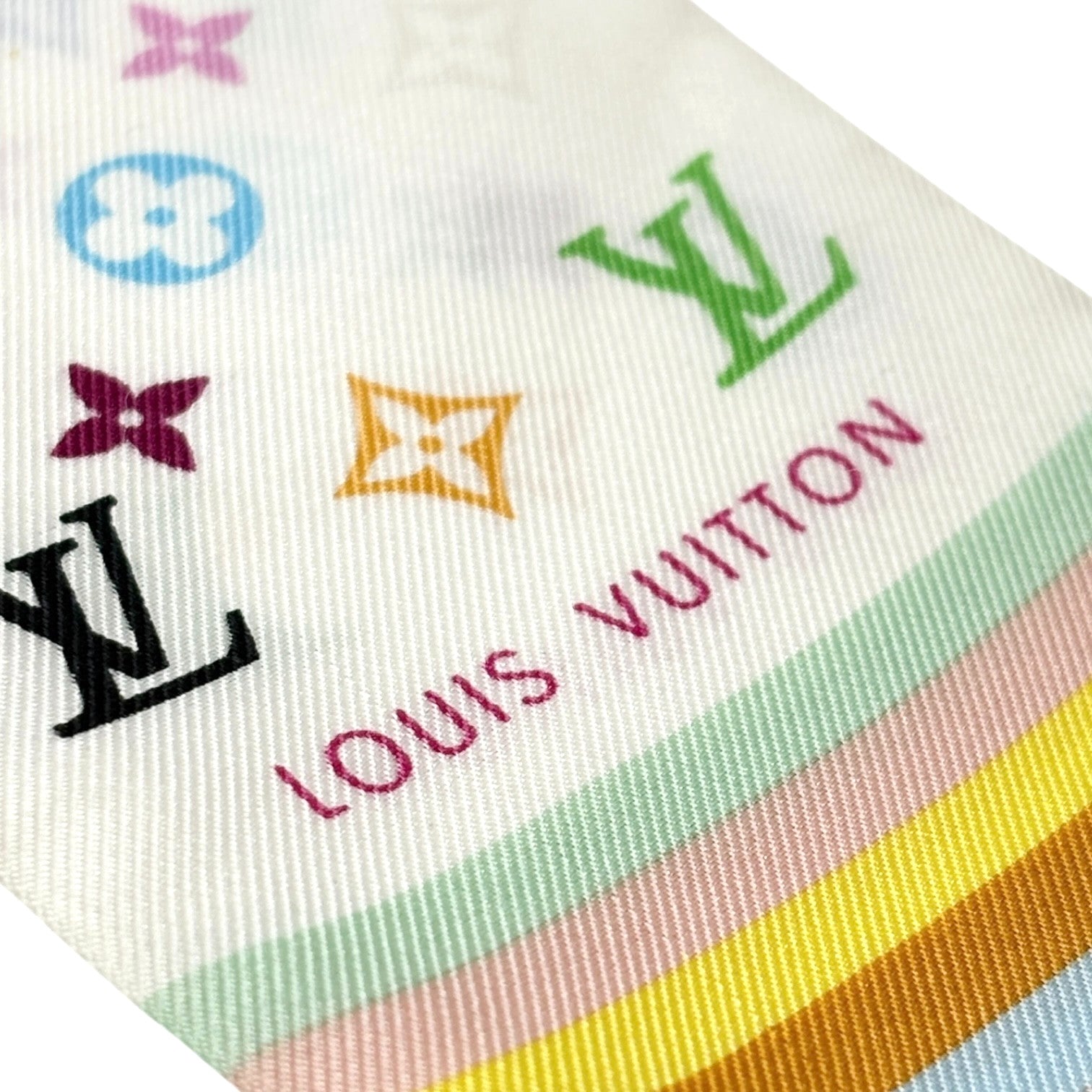 LOUIS VUITTON Vintage LV Monogram Multicolor Bandeau Scarf Silk Hair Accessory