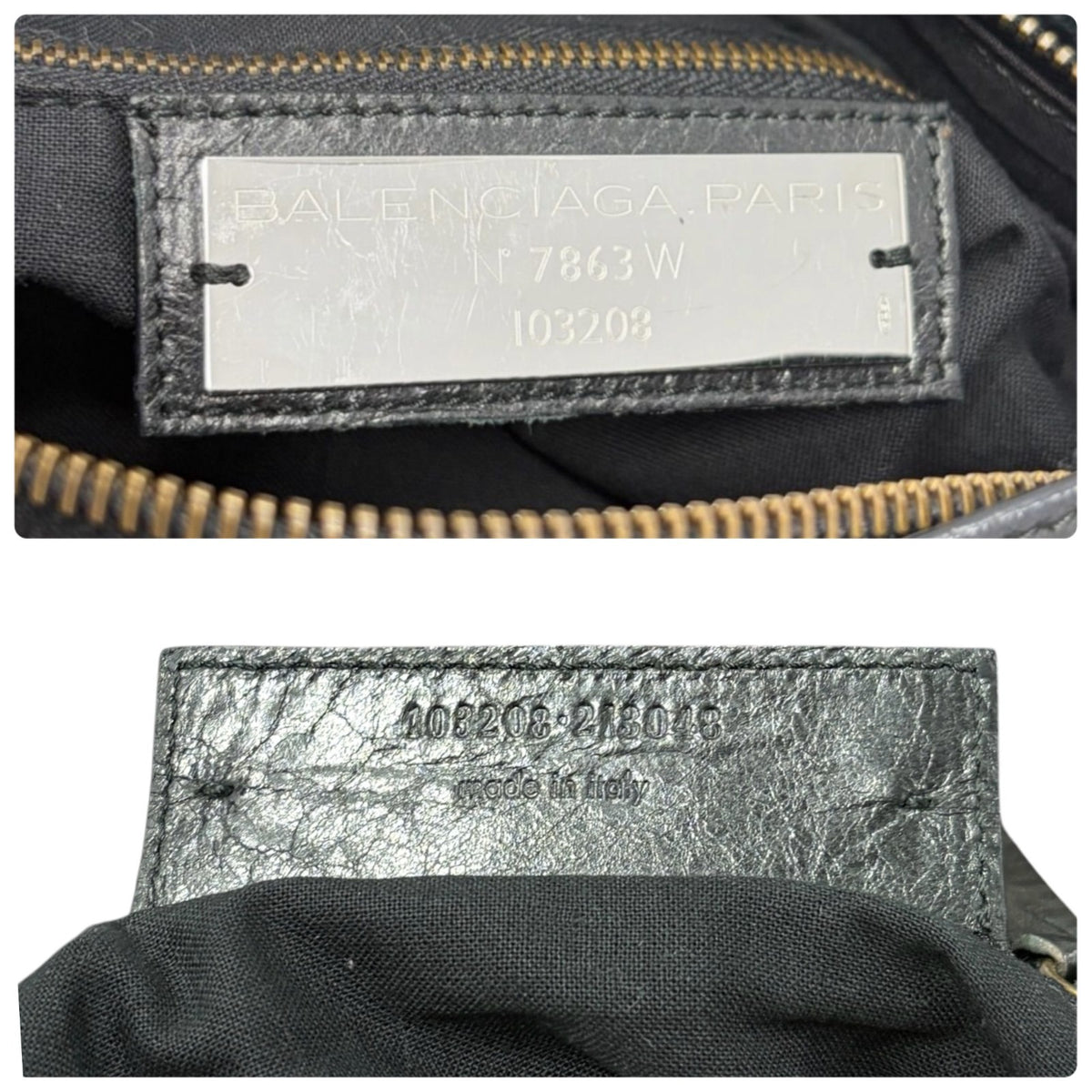 Balenciaga Vintage Classic City Logo 2way Shoulder Leather Bag Black 902461