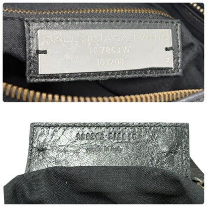 Balenciaga Vintage Classic City Logo 2way Shoulder Leather Bag Black 902461