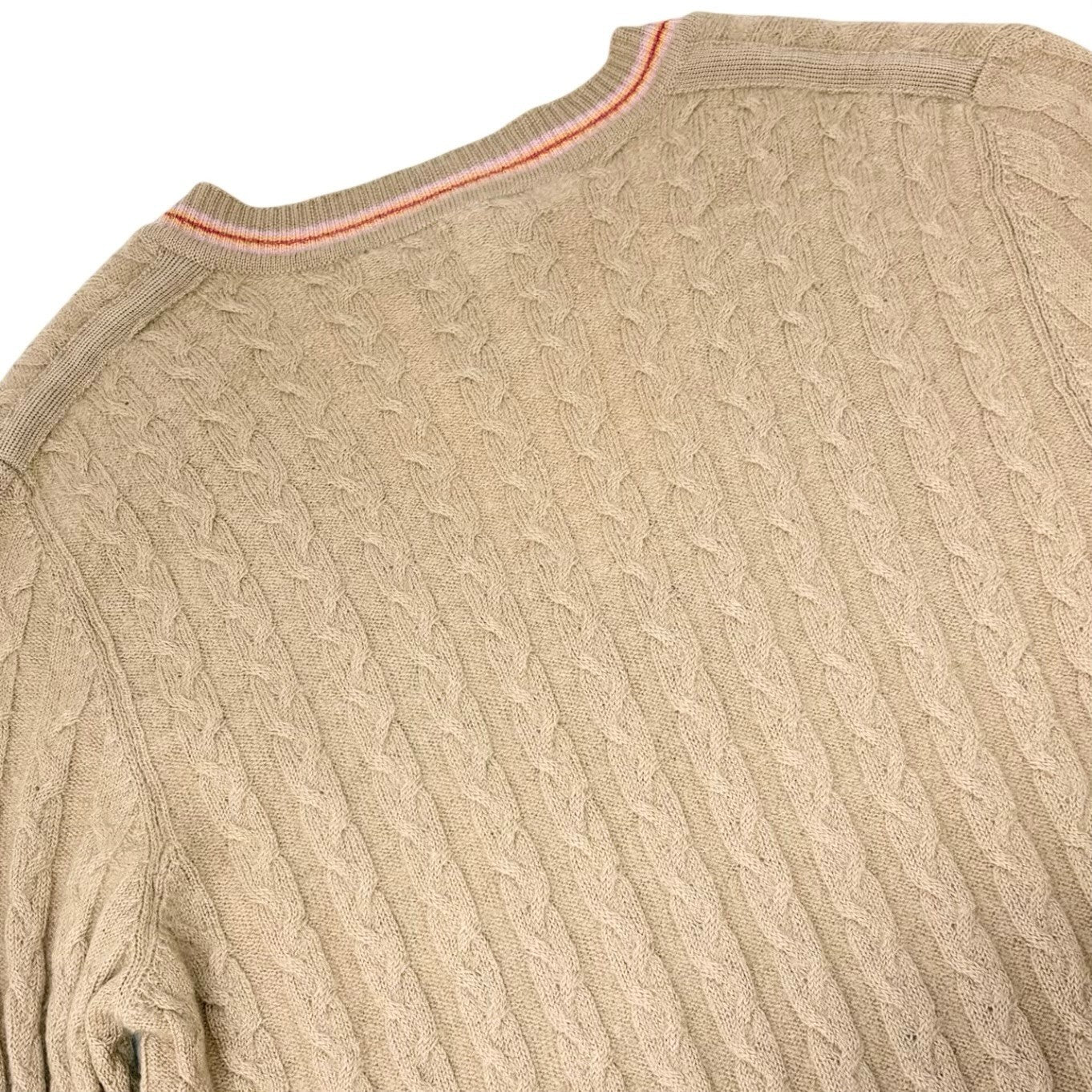 Christian Dior Vintage 2004 Logo Cashmere Knit Sweater Top #36 Beige 901996