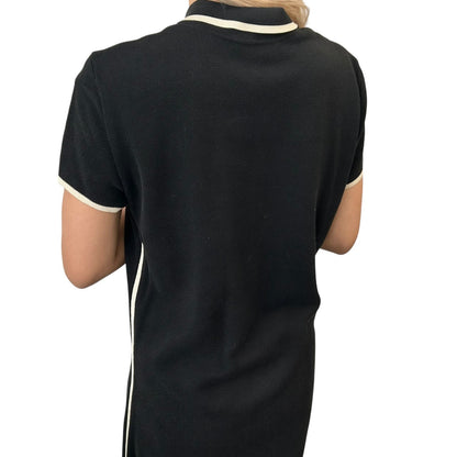 CHANEL Vintage 96C CC Mark Logo Polo Dress #38 One-piece Button Up Black Cotton