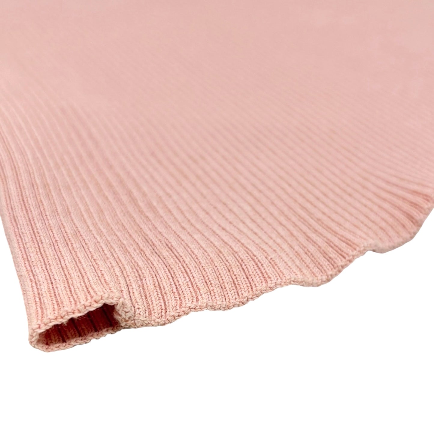 CHANEL Vintage 99P CC Logo Sleeveless Rib Knit Tank Top #38 Rayon Cotton Pink