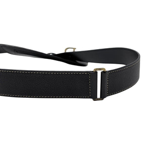 Christian Dior Vintage 2002 Saddle Waist Bag #85 Pouch Belt Black Gold Leather