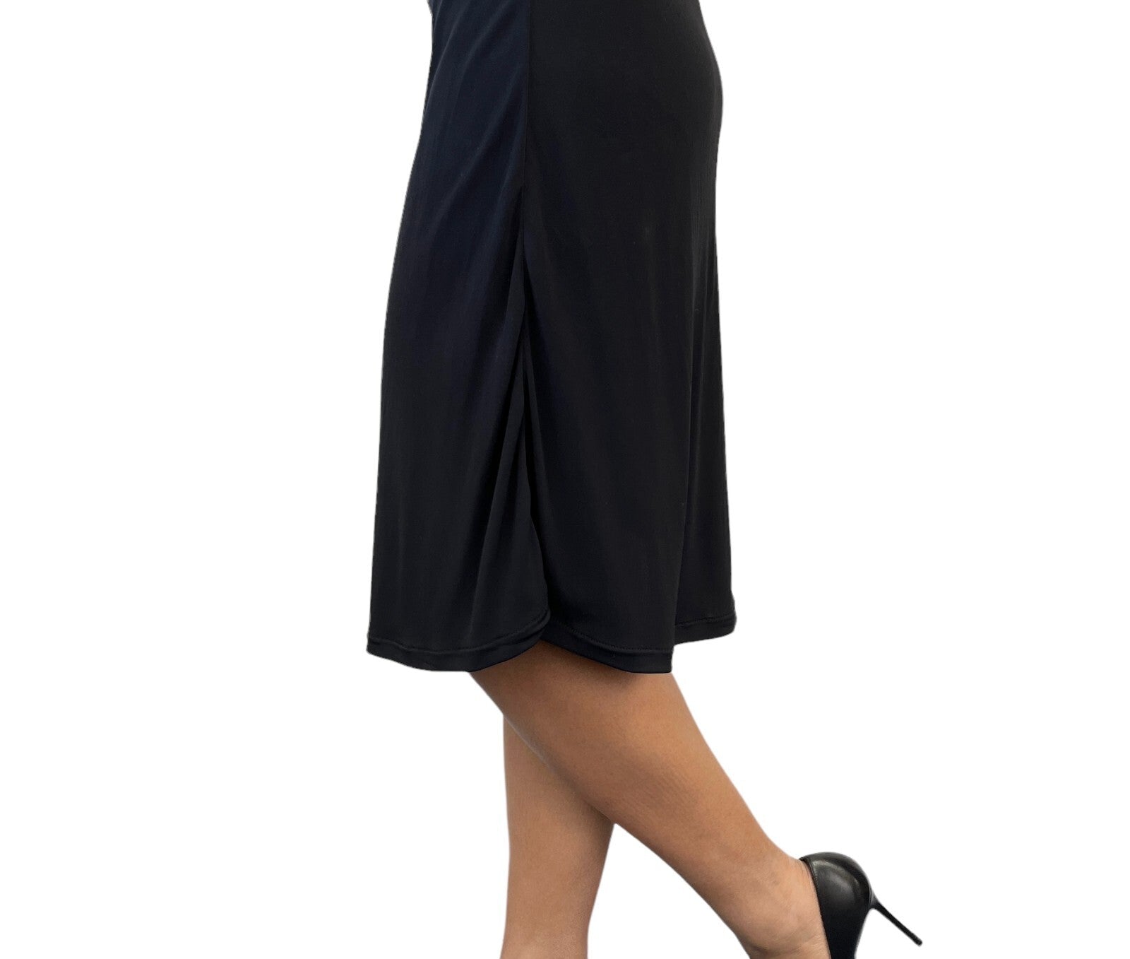CHANEL Vintage Coco Mark Logo Halter Dress #38 One-Piece Black Nylon RankAB
