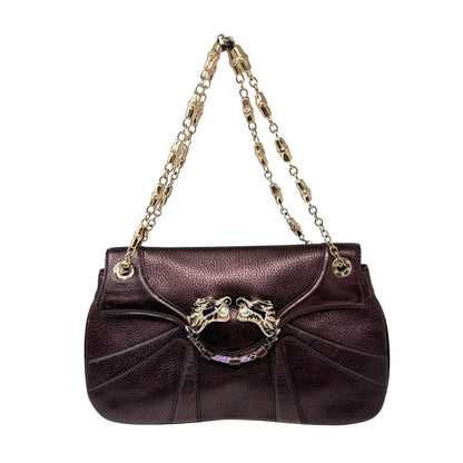 GUCCI Vintage Limited Edition Tom Ford Dragon Chain Bag Purple Leather 902354