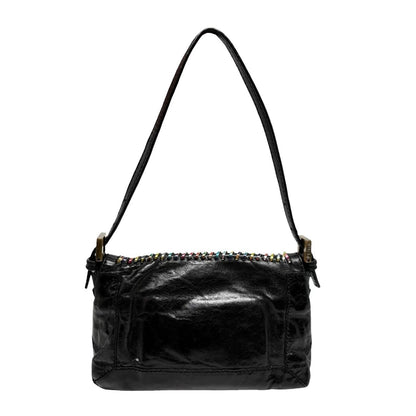 FENDI Vintage Mamma Baguette Multicolor Whipstitch Mini Bag Black 901874