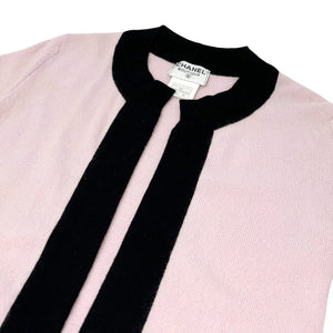 CHANEL Vintage 97C CC Logo Knit Cardigan Top #40 Pink Button Cashmere Rank AB