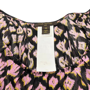 LOUIS VUITTON Vintage LV Monogram Tunic Top #36 Pink Black Cotton RankA