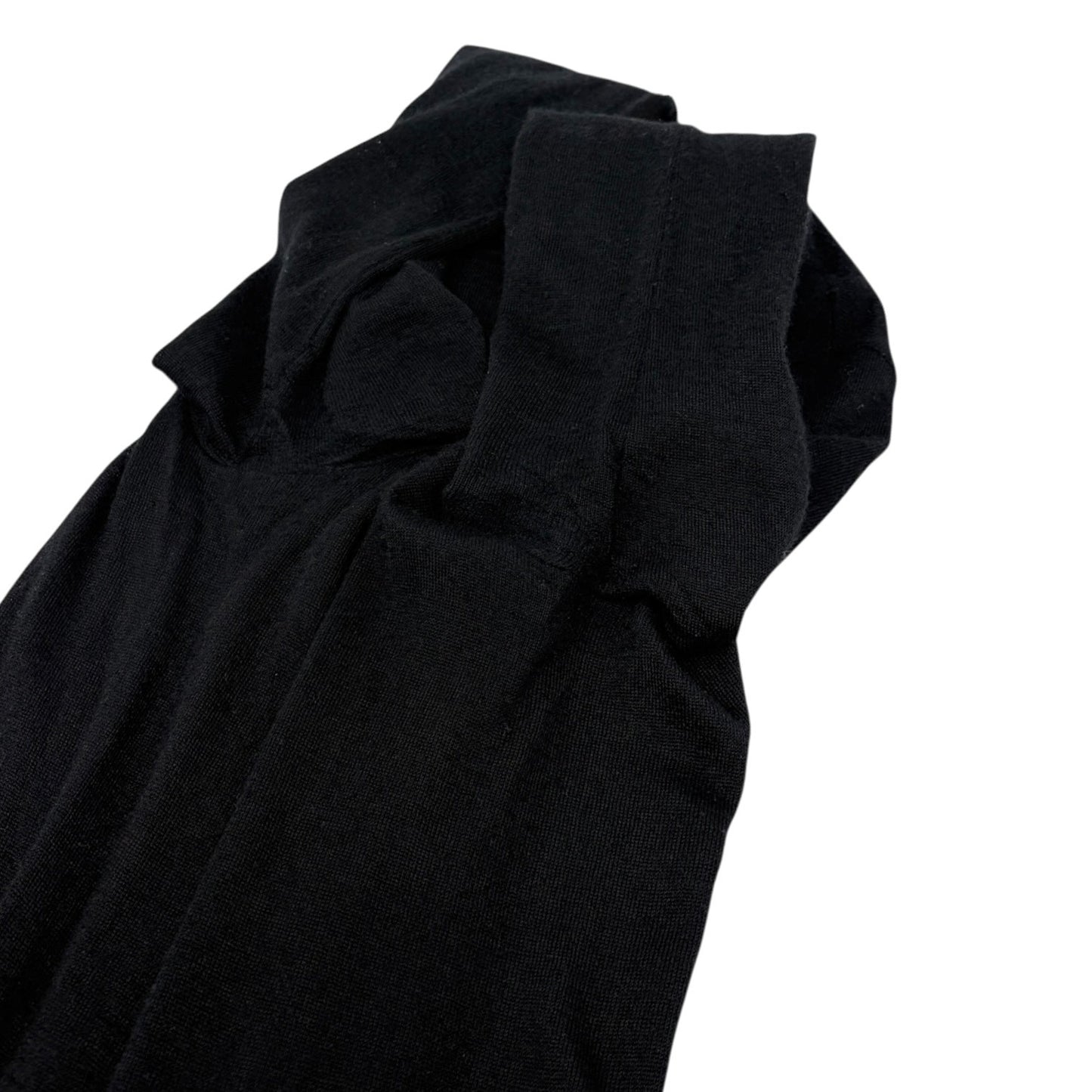 CHANEL Sport Vintage 09A CC Logo Cashmere Zipped Jacket #34 Sequins Black