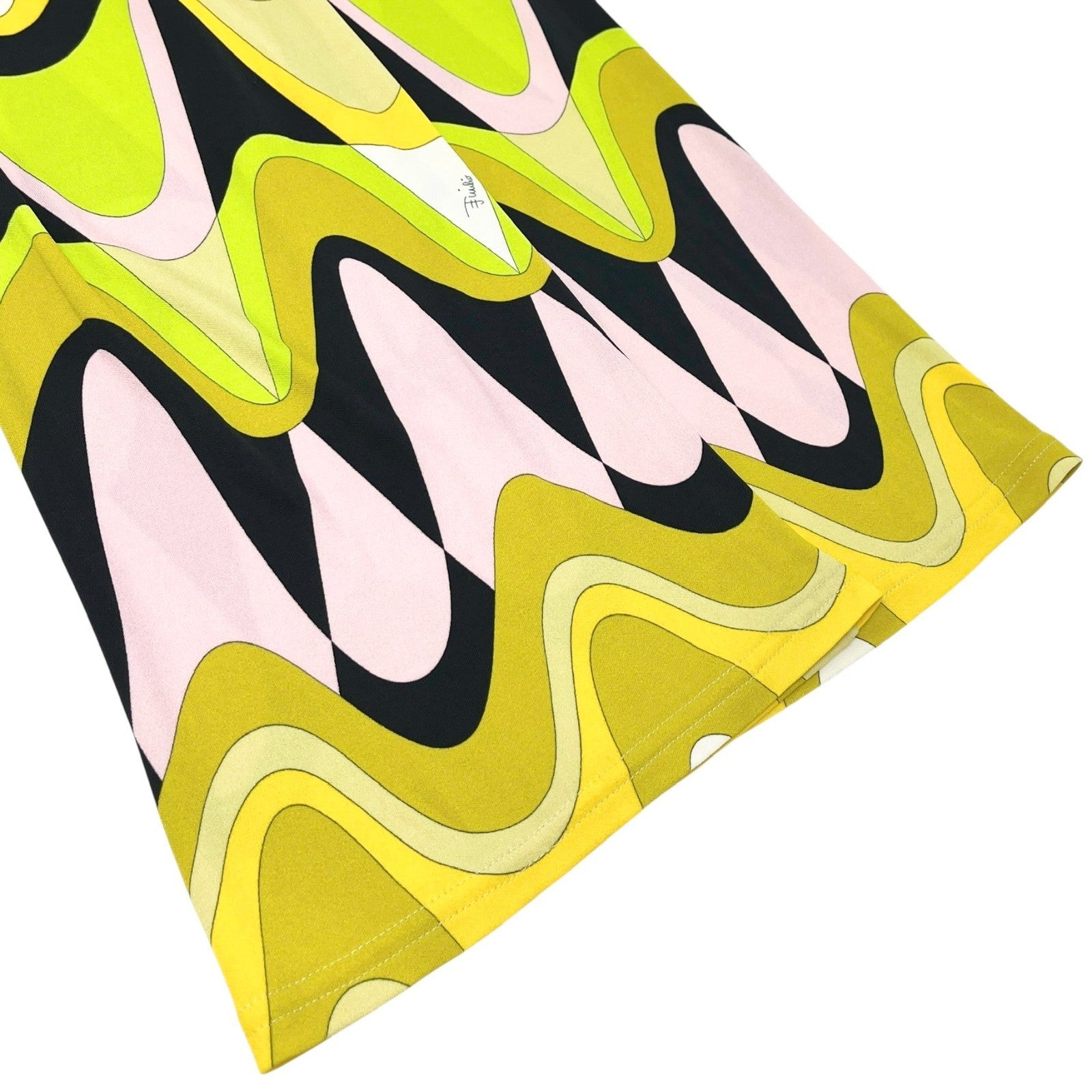 EMILIO PUCCI Vintage Logo Multicolor Shirt Pants Set #38 Button Zip Rayon