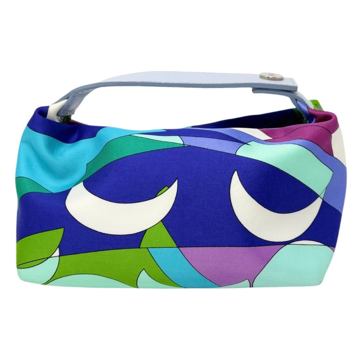 EMILIO PUCCI Vintage Logo Geometric Print Mini Handbag Blue Multicolor 902806