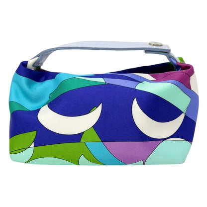 EMILIO PUCCI Vintage Logo Geometric Print Mini Handbag Blue Multicolor 902806