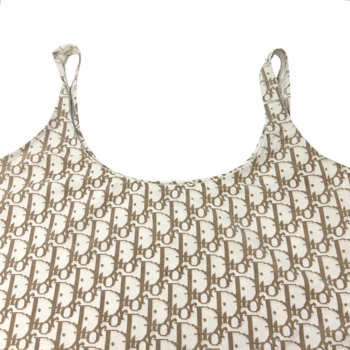 Christian Dior Vintage Logo Trotter Monogram Sleeveless Dress #38 Beige 902287