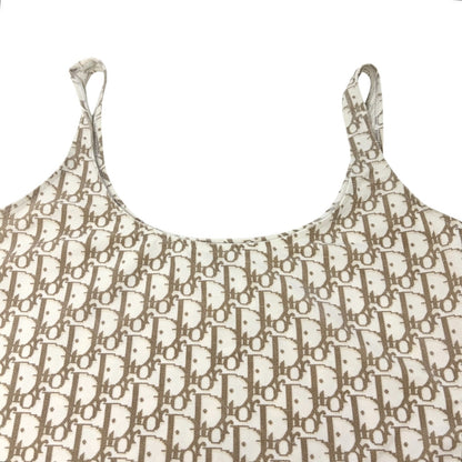 Christian Dior Vintage Logo Trotter Monogram Sleeveless Dress #38 Beige 902287
