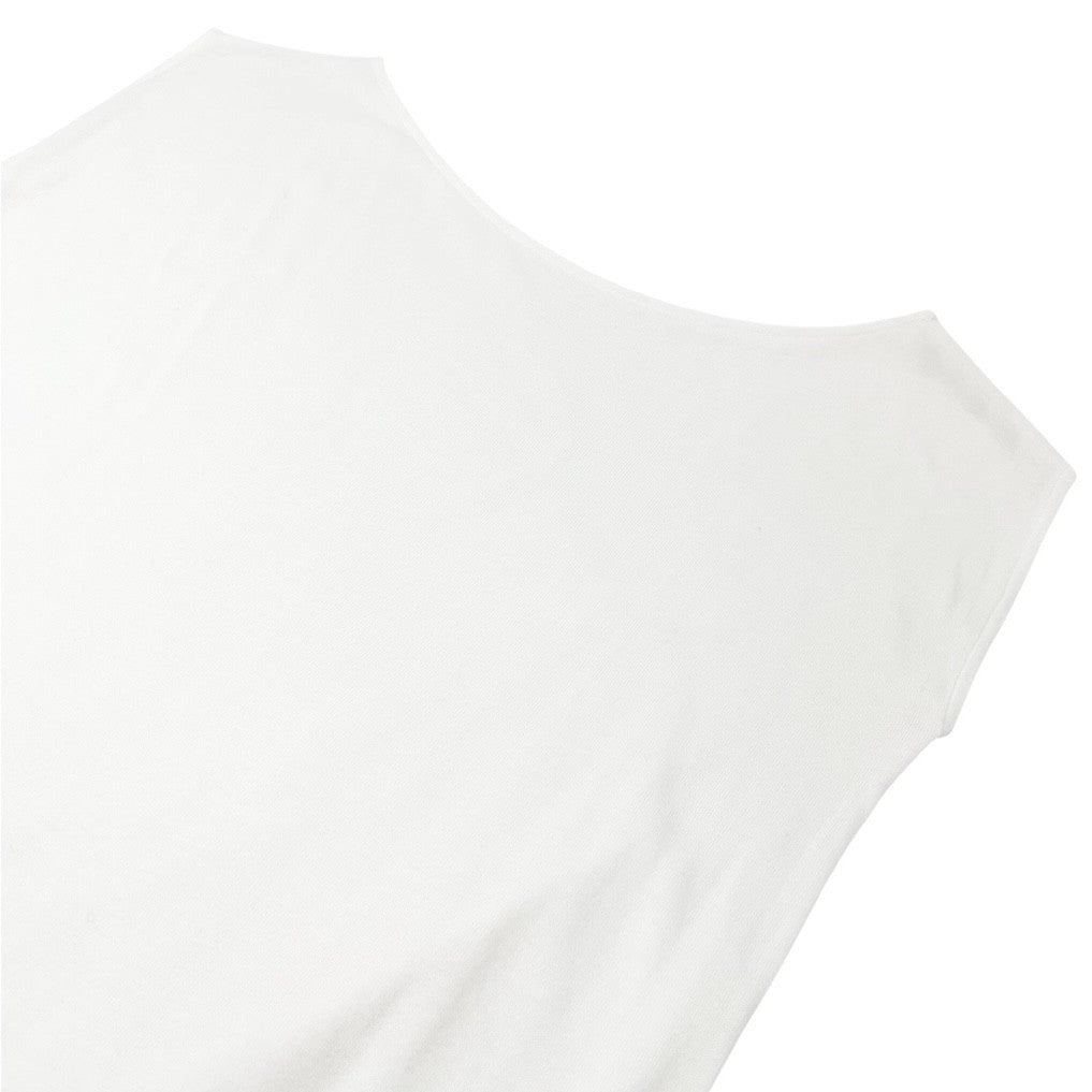 CHANEL Vintage 07P CC Mark Logo Knit Tank Dress One-piece White Cotton Stitch