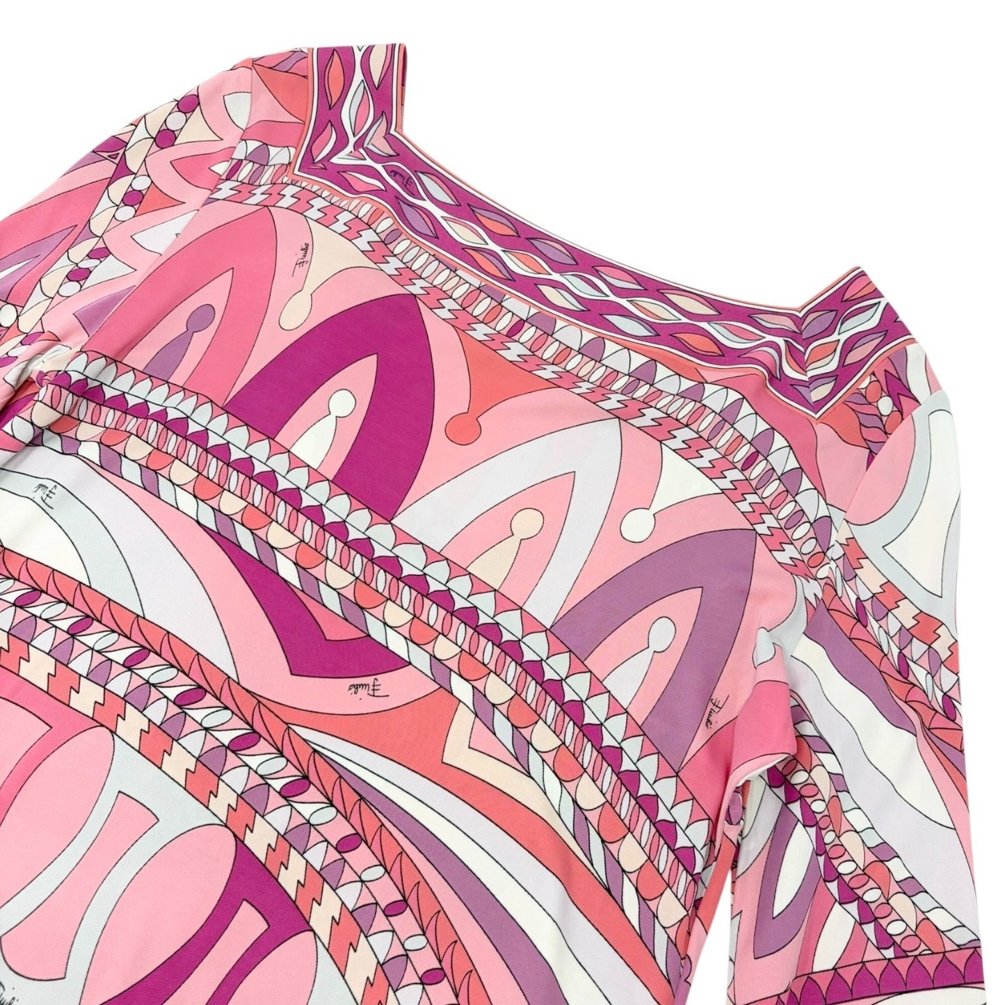 EMILIO PUCCI Vintage Mini Dress One-Piece #38 Pink Multicolor Rayon 901858