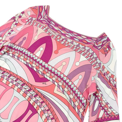EMILIO PUCCI Vintage Mini Dress One-Piece #38 Pink Multicolor Rayon 901858
