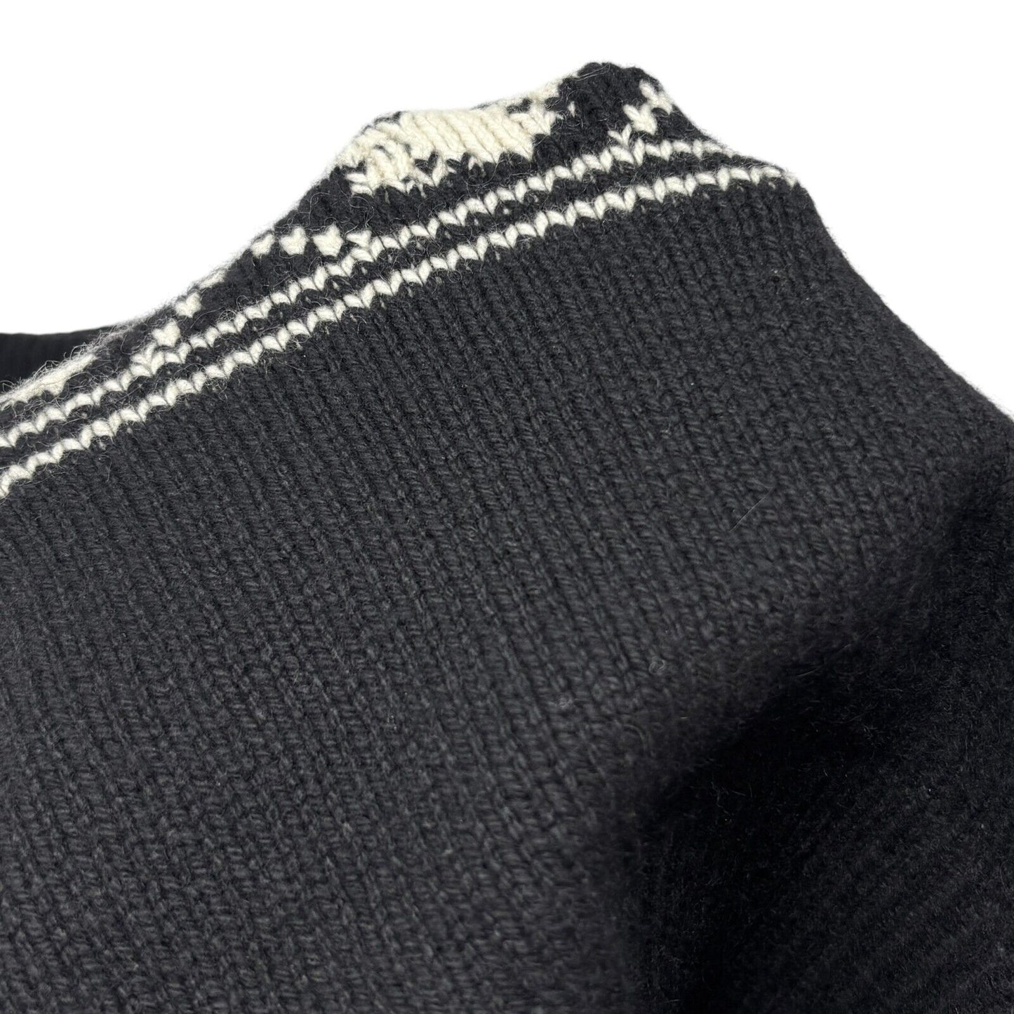 CHANEL Vintage 95A CC Logo Turtleneck Sweater Top Cashmere Black White