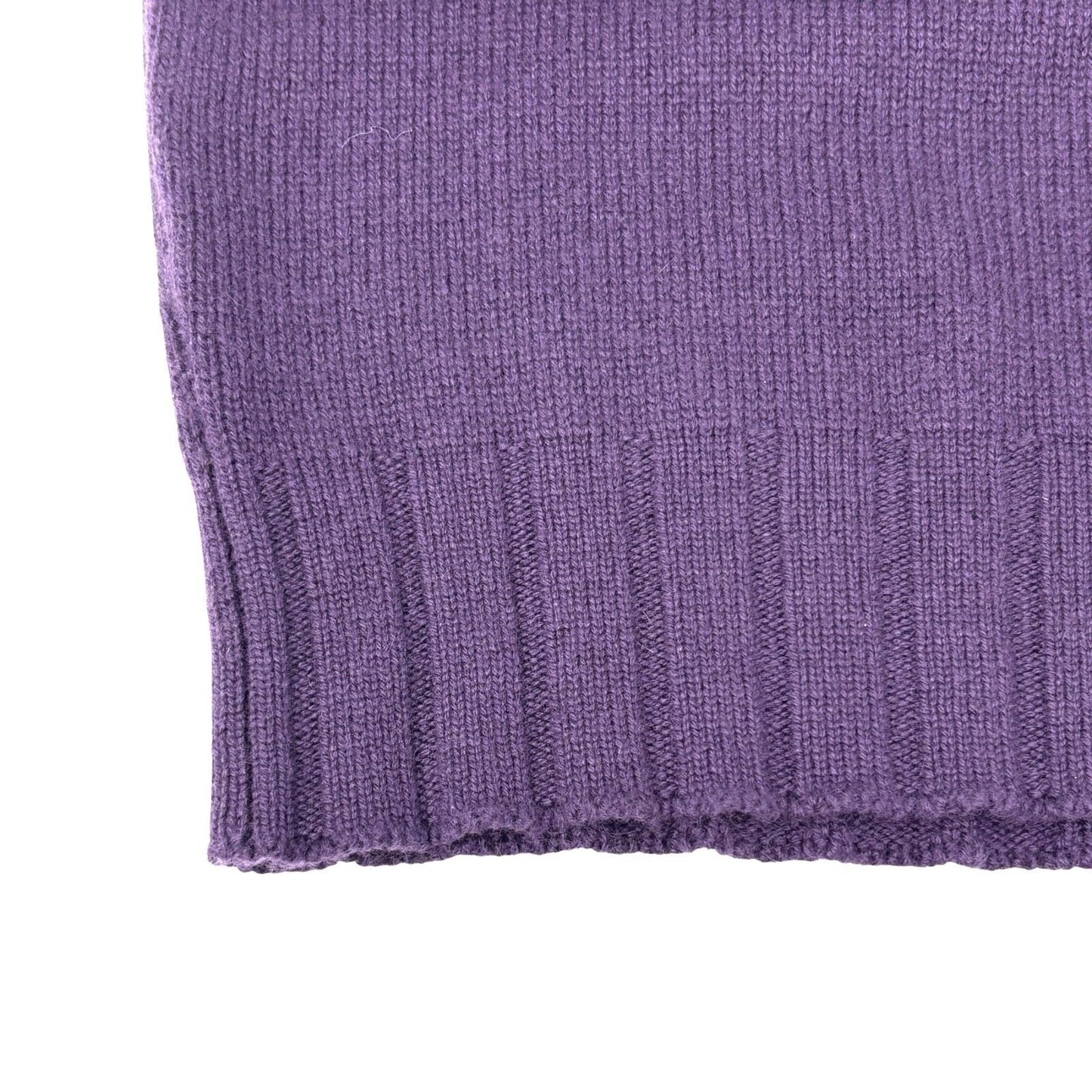CHANEL Vintage P44576 CC Logo Sweater Top #34 Pullover Purple Cashmere