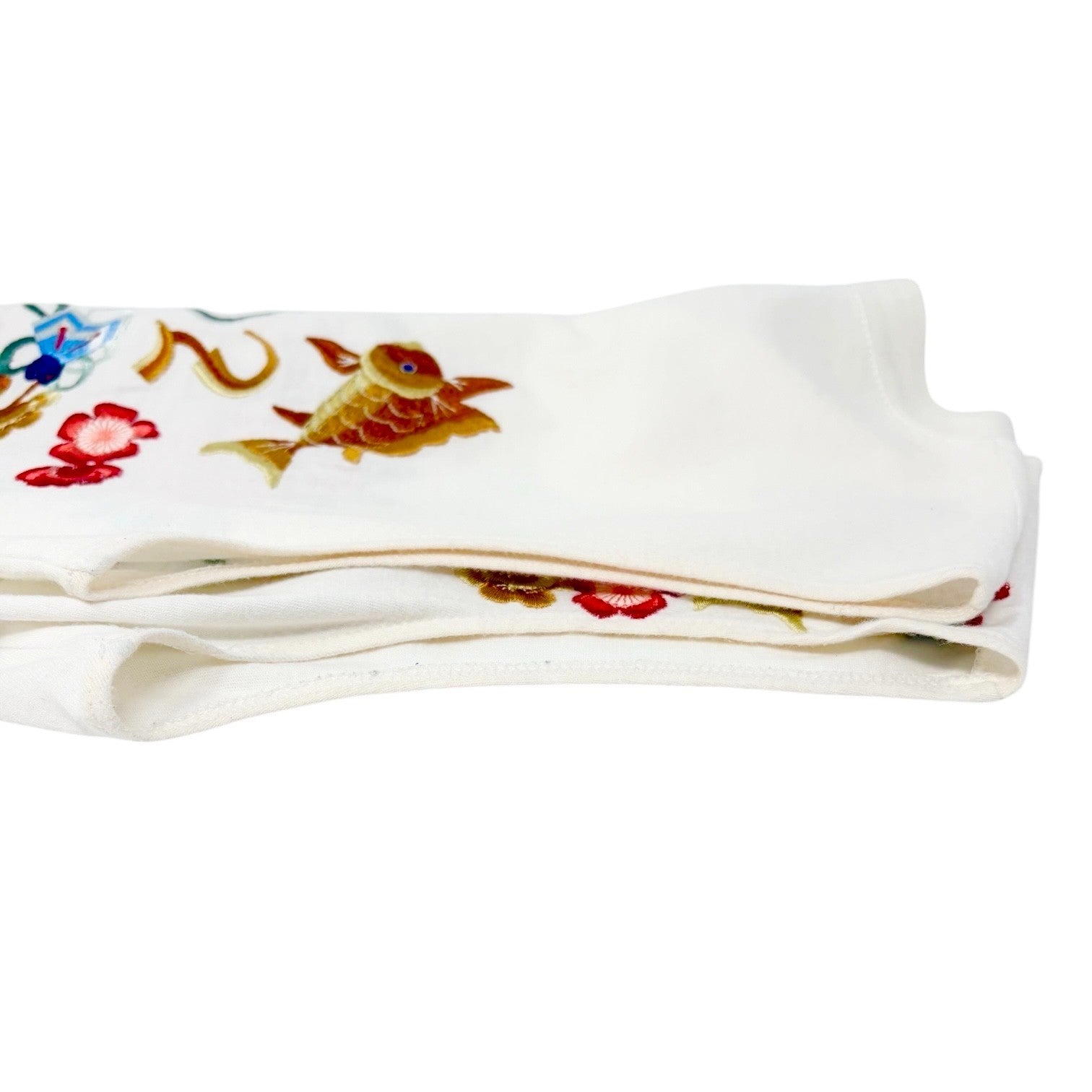 Christian Dior Vintage 2002 Goldfish Floral Embroidery Tank Top #38 White