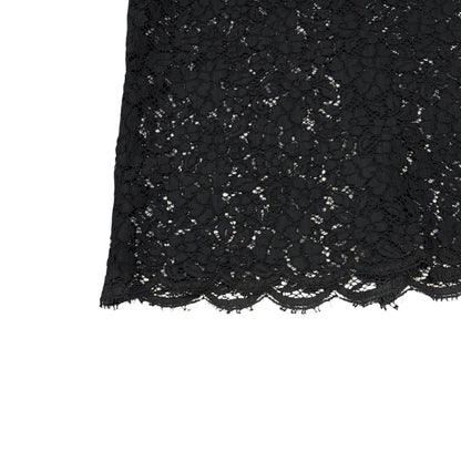 DOLCE&GABBANA Vintage Midi Floral Lace Camisole Dress #44 Black Cotton