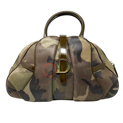 Christian Dior Vintage 2000 Camouflage Double Saddle Bowler Bag Khaki 902423