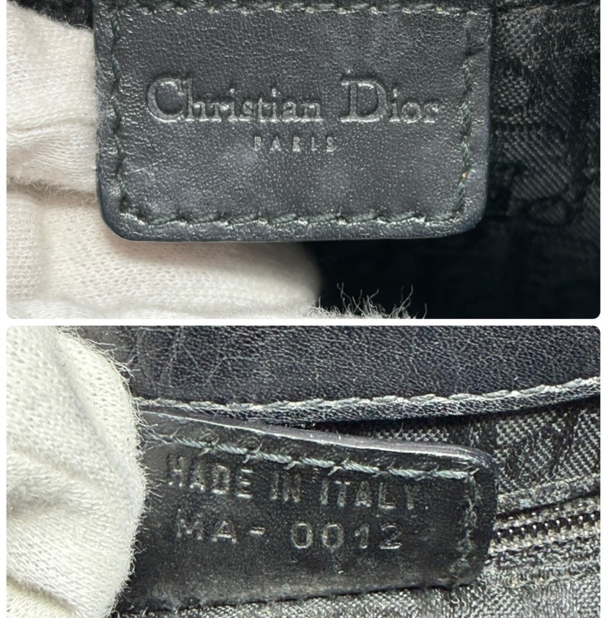 Christian Dior Vintage Street Chic Shoulder Bag Black Silver Leather 902204