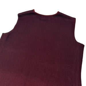 CELINE Vintage Logo Tank Top #38 Wine Red Sleeveless Top Nylon Pocket RankAB