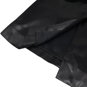 Christian Dior Vintage D Buckle Satin Skirt #40 Zip Black Gold Rank AB+