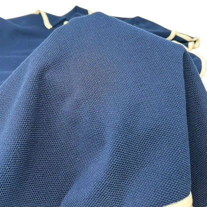 CHANEL Vintage 96C CC Logo Polo Dress One-Piece Button #42 Navy White Cotton