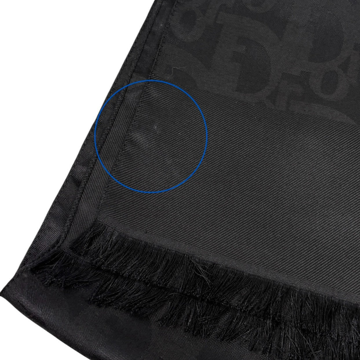 Christian Dior Vintage Trotter Monogram Long Scarf Wrap Silk Black 901831