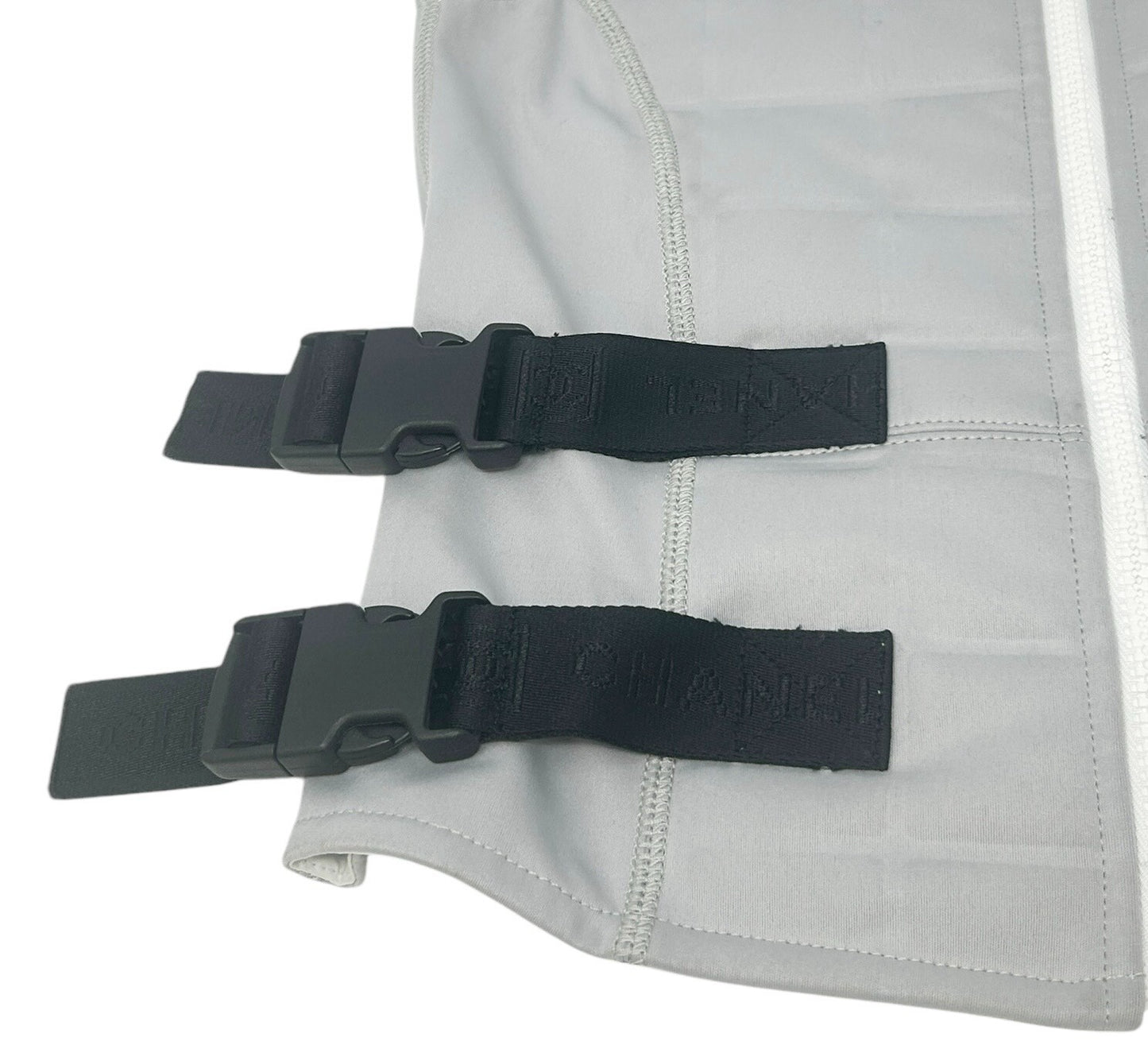 CHANEL Vintage 2004 CC Mark Logo Jacket Vest #38 Gray Black Polyester Zip
