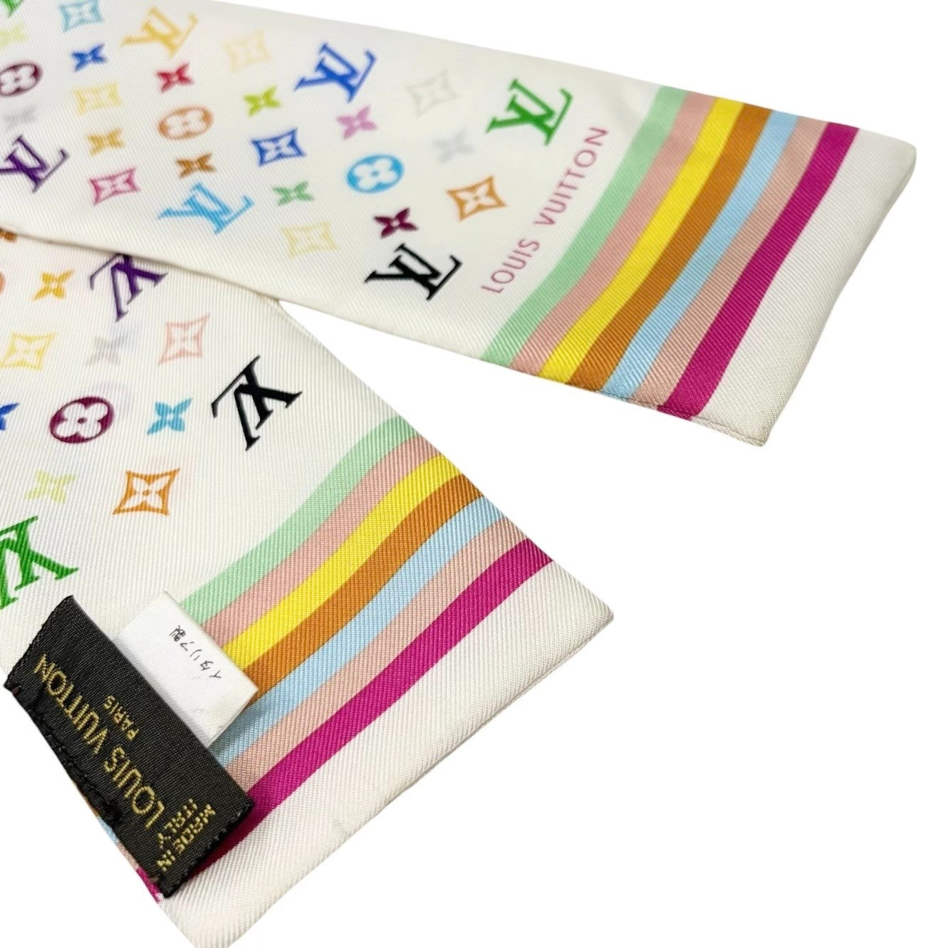 LOUIS VUITTON Vintage LV Monogram Multicolor Bandeau Scarf Silk Hair 902245