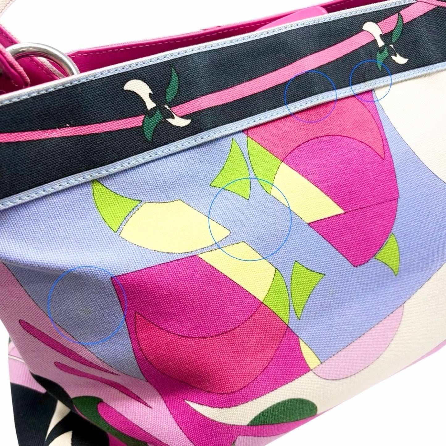 EMILIO PUCCI Vintage Logo Geometric Multicolor Tote Bag Pink  902039