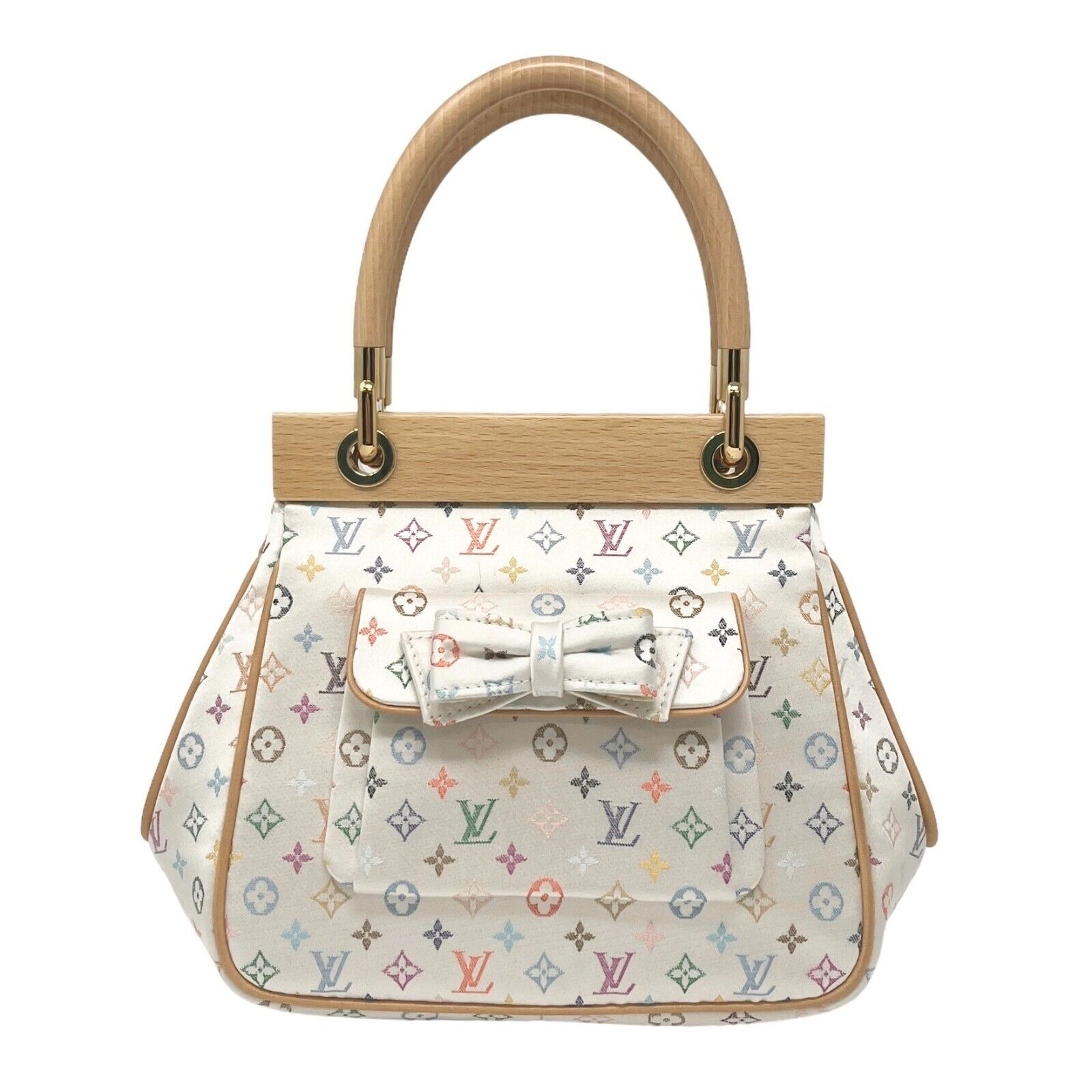 LOUIS VUITTON Vintage Multicolor Monogram Abelia Satin Mini Bag M92936 RankAB+