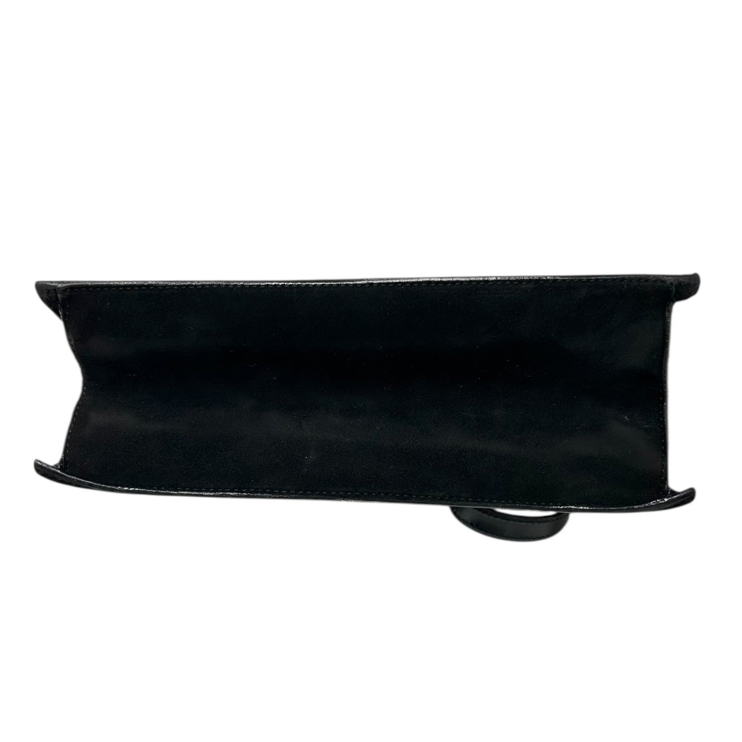 GUCCI Vintage G Square Logo Shoulder Bag Handbag Black Gold Suede Leather