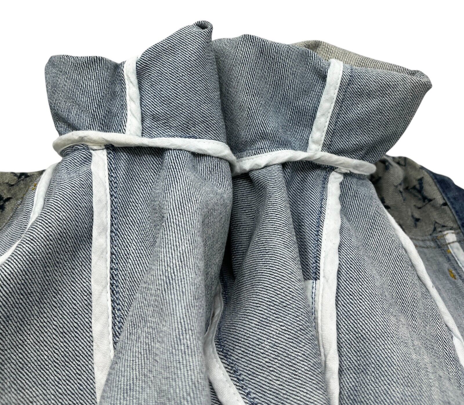 LOUIS VUITTON Vintage Monogram Denim Jacket Pants Set #38 Button Blue Cotton