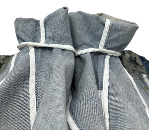 LOUIS VUITTON Vintage Monogram Denim Jacket Pants Set #38 Button Blue Cotton