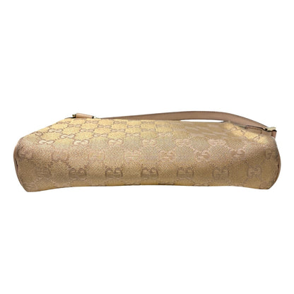 GUCCI Vintage GG Monogram Abbey Mini Pochette Shoulder Bag Pink Gold 106921