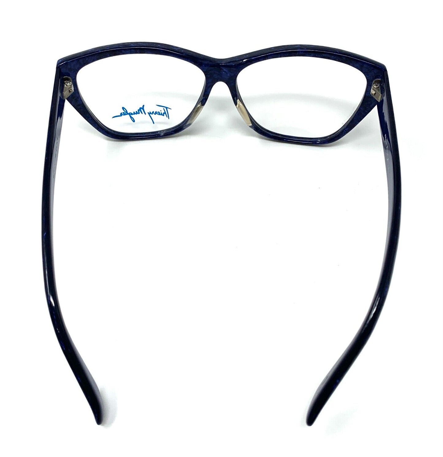 THIERRY MUGLER Vintage Logo Sunglass Shades Accessory Marble Pattern Blue RankAB