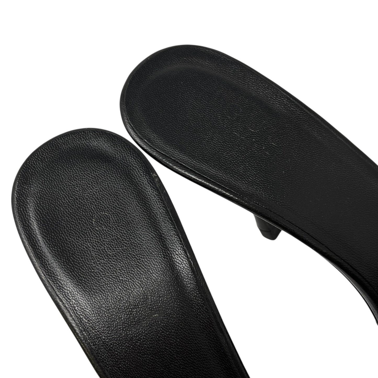 GUCCI Vintage GG Monogram Logo Sandals Heels #36-36.5 Black Canvas Leather