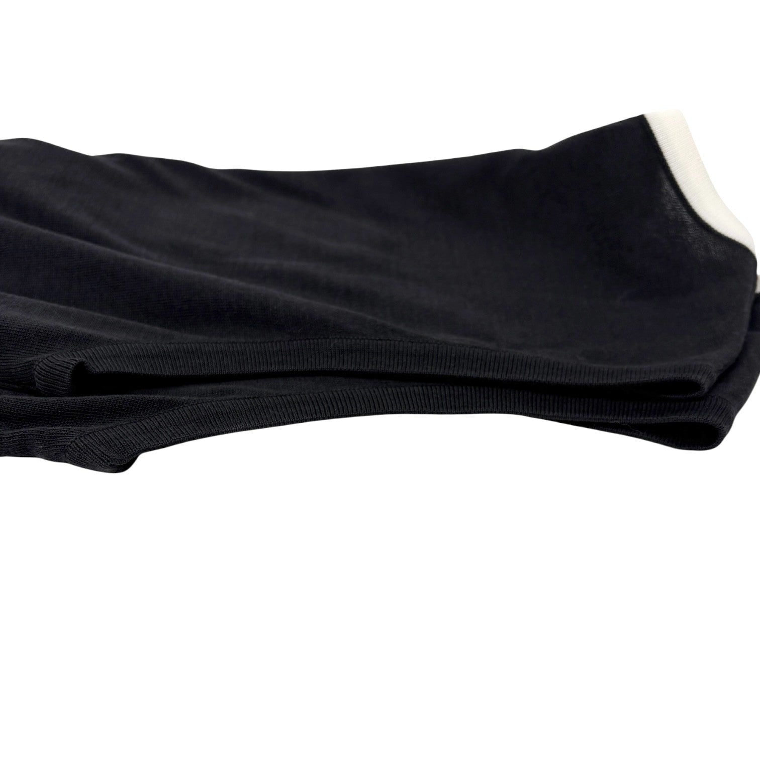 CHANEL Vintage 96P CC Mark Logo Knit Tank Top #38 Black White Cotton Sleeveless